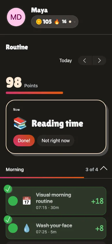 A child’s colourful daily routine