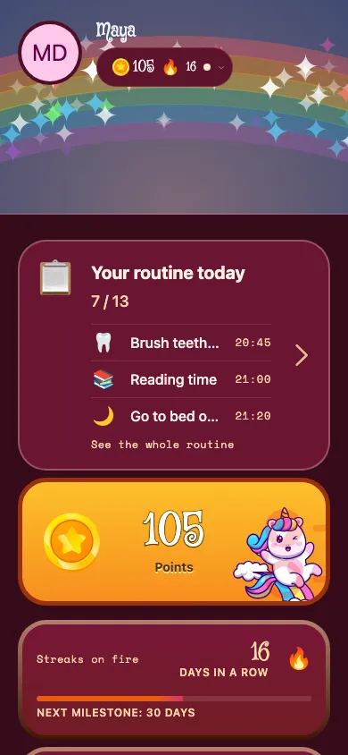 A child’s playful, themed TaDone home screen