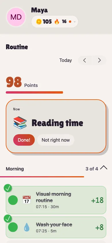 A child’s colourful daily routine