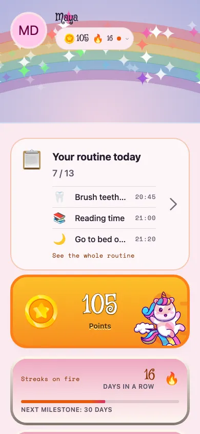 A child’s playful, themed TaDone home screen