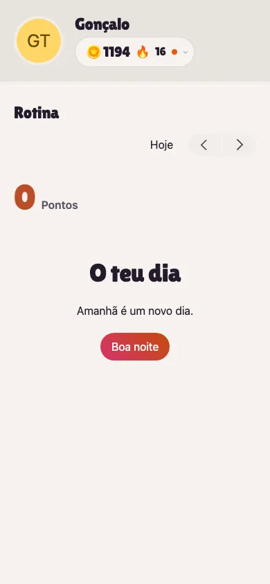 A vista de criança do TaDone: a rotina de hoje, simples e focada